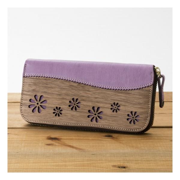 VARCO REAL WOOD Fleur ラウンドジップウォレット レディース 長財布