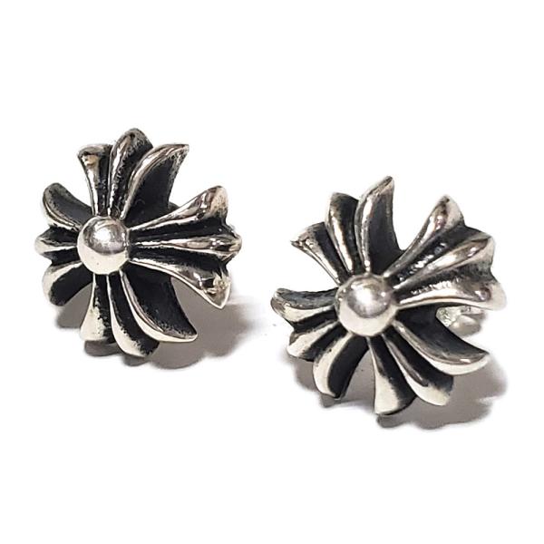 2個セット(両耳用) / メンズ ピアス 12mm フローラルクロス（クロス