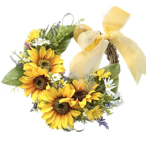 ＊daffy&stella＊＊ひまわりと紫陽花のナチュラルリース 776b9152fcd4578d94e25dab31c76a