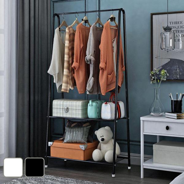 【仕様】　サイズ：幅60×奥行き36×高さ152cm重量：約2kg素材：スチールカラー：ホワイト、ブラック※お客様の組立が必要な商品です。【特徴】●組立簡単簡単組み立てで、時間かからないで、どこでも使えで便利。引越しのとき、分解してコンパク...