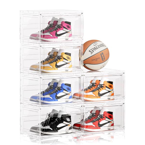 商品名：シューズボックス （横入れ）カラー：クリアサイズ：約34×27×21cm材質：本体/ポリプロピレン   扉/ポ リスチレン重量(1個)：約1.1kg※組み立て時や収納時に手を挟まないようご注意ください。※万が一、組み立て時にお怪我を...