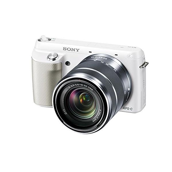 SONY ミラーレス一眼 NEX-F3 ズームレンズキット キットレンズ E 18-55mm F3.5-5.6 OSS付属 ホワイト NEX-F3K-