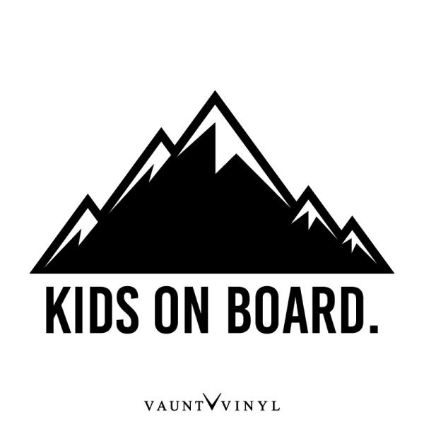 KIDS ON BOARD 山 カッティング ステッカー