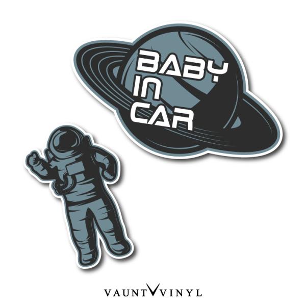 宇宙飛行士 惑星 星 スペース 車 BABY IN CAR 磁石 マグネットステッカー 子供が乗っています ベイビー ベビー キッズ kids チャイルド インザカー on board オンボード 赤ちゃん 煽り 煽り運転対策 RAV4 ジ...