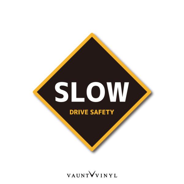 SLOW ゆっくり走ります シンプル マグネット 車 カーマグネット マグネットステッカー アメリカン USDM JDM 西海岸 サーフ