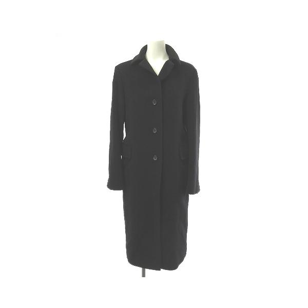 【中古】ジルサンダー JIL SANDER ロングコート シングル ウールコート アンゴラ混 ブラック 黒 36 レディース ジルサンダー JIL SANDER ロングコート シングル ウールコート
