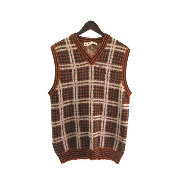MARNI マルニ CVMG0102Q0 23AW 50s CHECK ニットベスト チェック