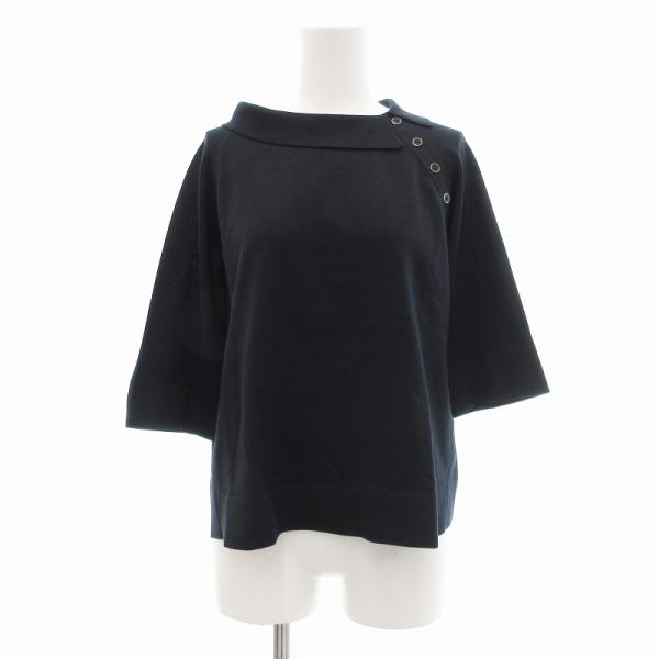 J.PRESS - ジェイプレス J.PRESS 美品 ニット 七分袖 襟付き M 紺 /JS ジェイプレス J.PRESS 美品 ニット 七分袖 襟付き M 紺 /JS