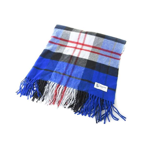 ジョンストンズ　カシミヤ　大判　ストール　ブルー　美品 ジョンストンズオブエルガン Johnstons of Elgin カシミヤ ストール