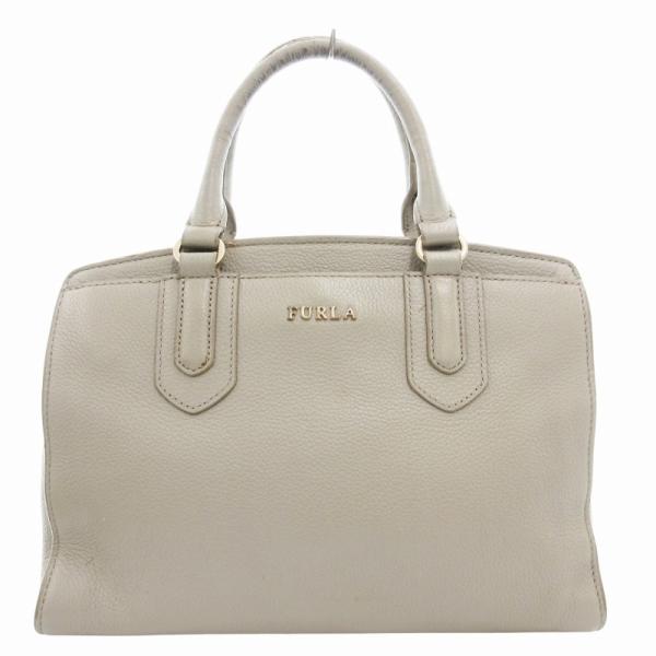 FURLA（フルラ） ハンドバッグ ロゴ レザー グレー /GV □GY99