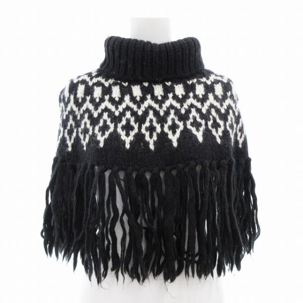 ハイク HYKE ポンチョ ケープ ニット タートルネック ノルディック柄