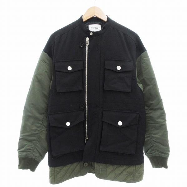 エンフォルド ENFOLD Fine Woolギャバ ミリタリーコート ジャケット