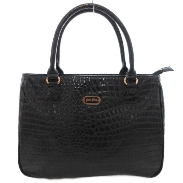 フォリフォリ Folli Follie トートバッグ クロコダイルレザー調 型押し