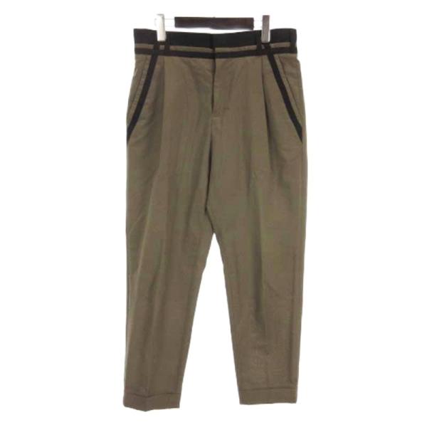 【中古】サカイ sacai ベルテッド タック スラックス パンツ カーキ 3 メンズ サカイ sacai ベルテッド タック スラックス パンツ カーキ 3 メンズ