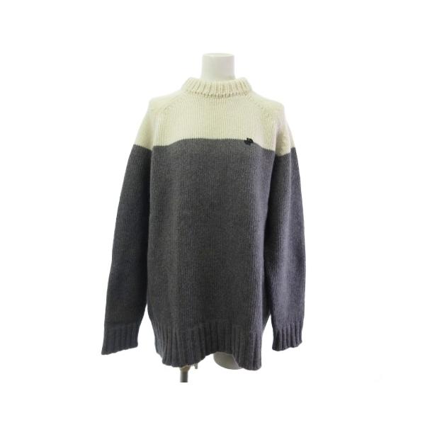 パトゥ PATOU ニット セーター バイカラー 長袖 ハイネック グレー