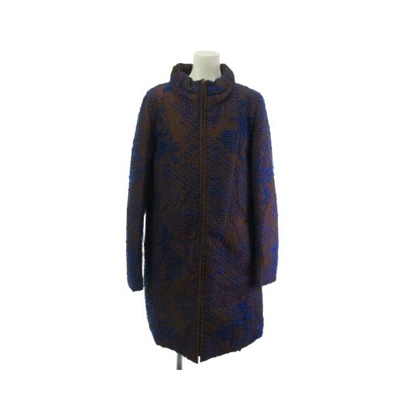 ヒロコビス HIROKO BIS 中綿コート ロングコート 刺繍 ブラウン 茶 9