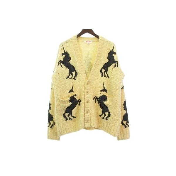 【中古】MASU エムエーエスユー 23AW UNICORN GRUNGE CARDIGAN グランジ加工ユニコーンカーディガン イエロー 46 M位 MASU エムエーエスユー 23AW UNICORN GRUNGE CARDIGAN グランジ加工