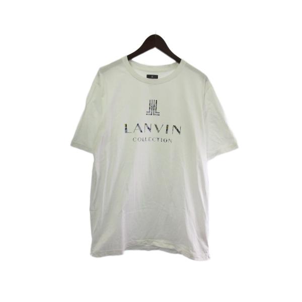 ランバン LANVIN Tシャツ カットソー 半袖 ロゴ プリント 白 ホワイト