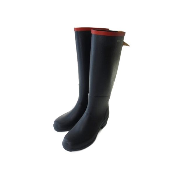 エーグル AIGLE ラバーブーツ レインブーツ 長靴 37 23.5cm ブラック