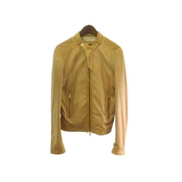 ディースクエアード 羊革ラムレザージャケットキャメルジップボンバー DSQUARED2（ディースクエアード） DSQUARED2 S74AM0372 パンチング