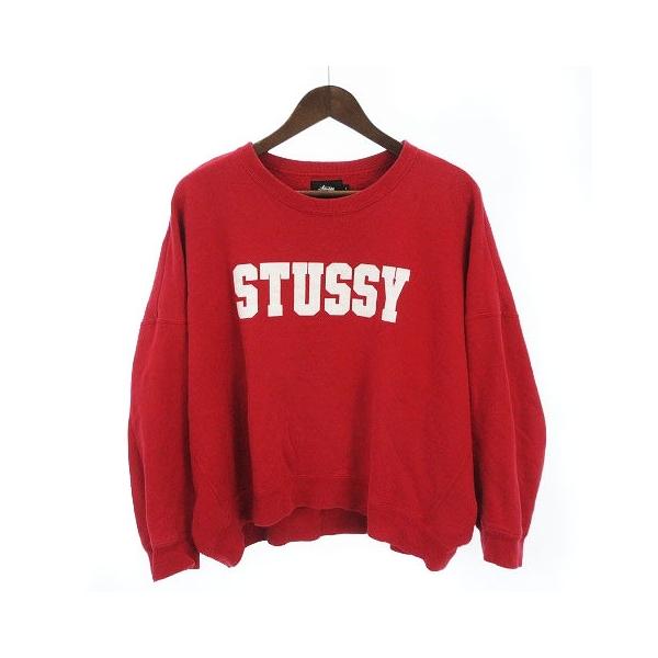 中古 ステューシー STUSSY スウェット トレーナー プルオーバー オーバーサイズ ロゴ プリント コットン 裏起毛 赤 レッド S ■SM0 メンズ 【ベクトル 古着】 中古 ステューシー STUSSY スウェット トレーナー プルオーバー オーバーサイズ ロゴ プリント コットン 裏起毛 赤 レッド S ■SM0 メンズ 【ベクトル 古着】