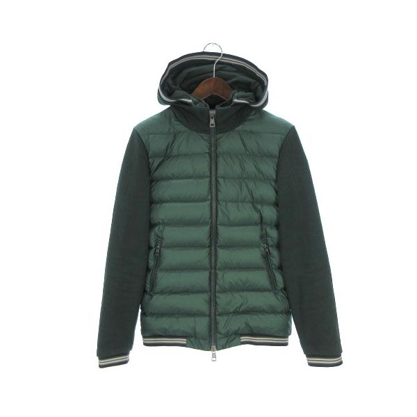 切替 ダウン 中古 フード ダブルジップ グリーン モンクレール 00 ダウン Moncler フード パーカージャケット ロゴ ライン 緑 S Sm メンズ ベクトル 古着 002 ブランド古着販売のベクトル