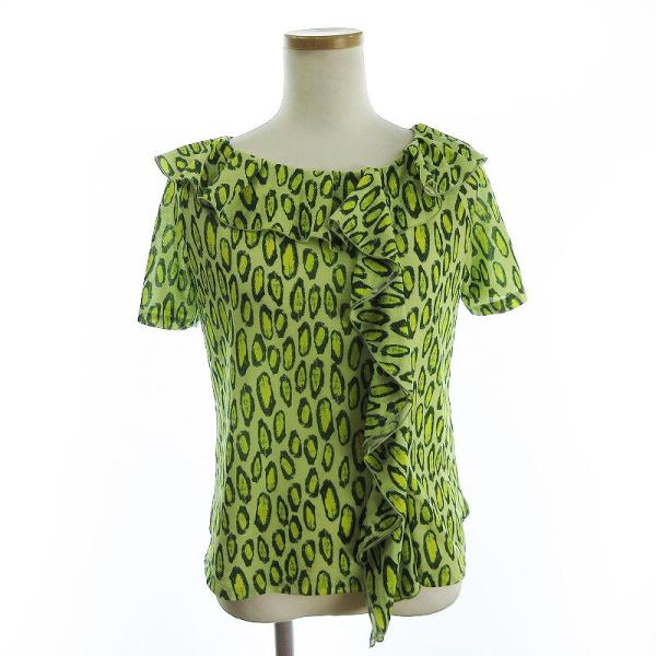 HIROKO KOSHINO ヒロココシノ 美品 カットソー Tシャツ 半袖 フリル 総  