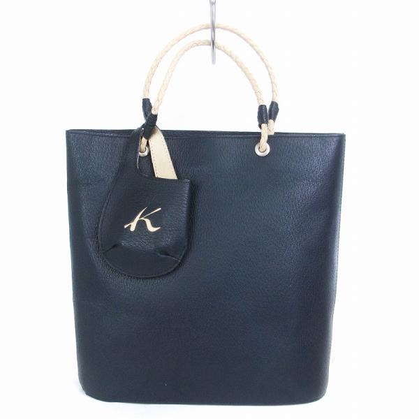 Kitamura キタムラ ハンドバッグ チャーム付き バケツ型 レザー