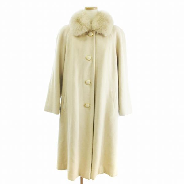Vigelte コート ロング ファー アンゴラ ウール ベージュ 9AR