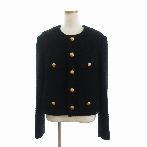 CELINE（セリーヌ） 美品 ツイードジャケット ノーカラー 金ボタン