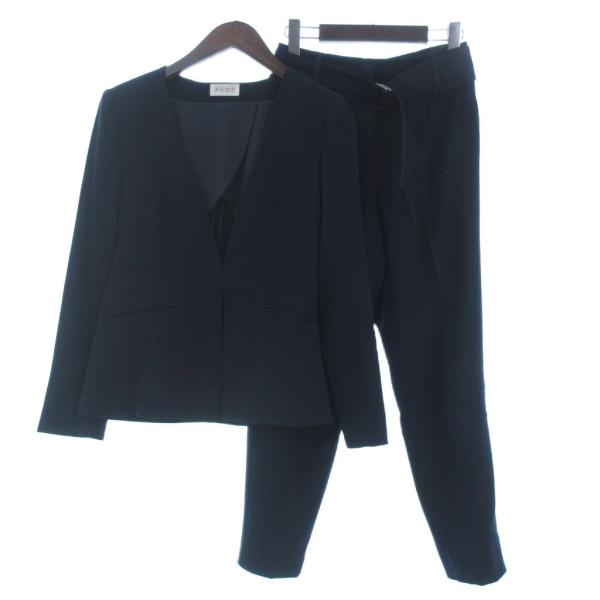 PLST プラステ　洗える　スーツ　セットアップ　ジャケット　テーパードパンツ プラステ PLST スーツ セットアップ ノーカラー ジャケット 長袖