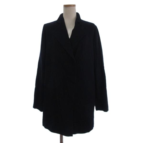 ロシャス ROCHAS ☆ ウール ロングコート ダブル 9 ブラック ロシャス ROCHAS ☆ ウール ロングコート ダブル 9 ブラック