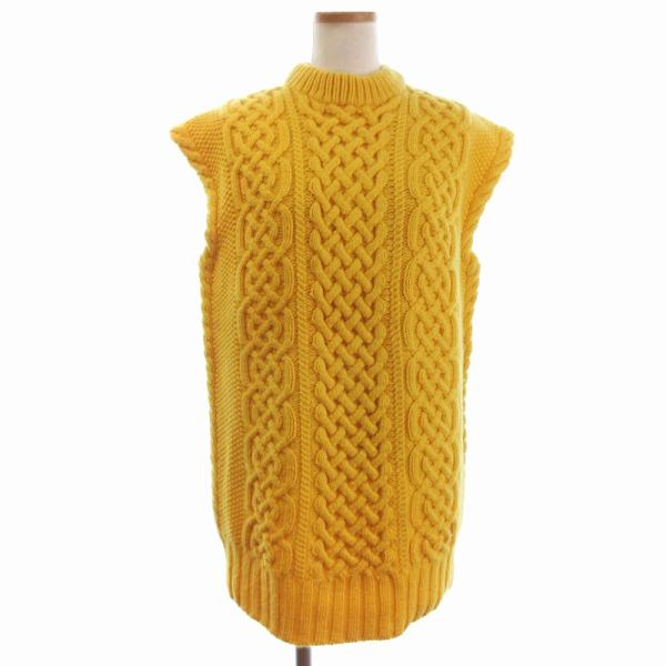 ドゥロワー Drawer アラン ベスト ニット カシミヤ混 6518-199-0303