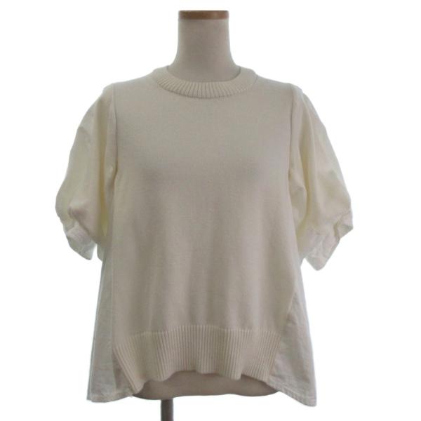 【本日限定価格】sacai レース半袖ニット サカイ sacai 美品 切替ニットプルオーバー セーター カットソー 半袖