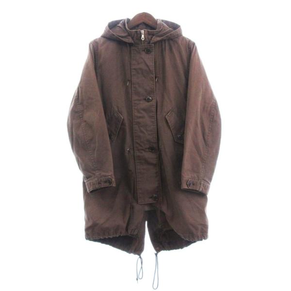 ★AIGLE★エーグル★モッズコート★美品 エーグル AIGLE モッズコート 長袖 ライナー付き 無地 ウール 茶