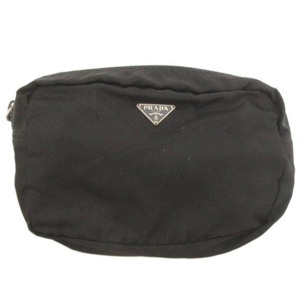 PRADA（プラダ） ナイロンポーチ 三角プレート 化粧ポーチ 小物入れ 黒