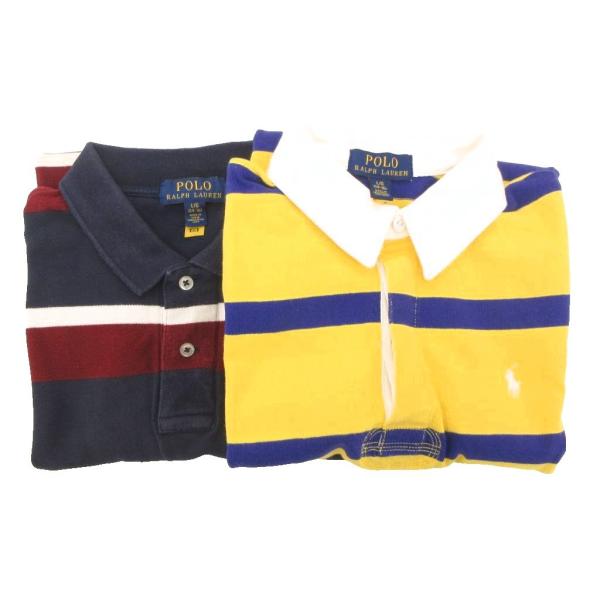 ポロ ラルフローレン POLO RALPH LAUREN ポロシャツ まとめ 2点セット ボーダー ポニー刺繍 半袖 L 14-16 黄 イエロー 紺 ネイビー【ブランド】ポロ ラルフローレン POLO RALPH LAUREN【表記サイズ...