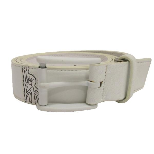 パーリーゲイツ PEARLY GATES ロゴ タクシー柄 ベルト 白 ホワイト