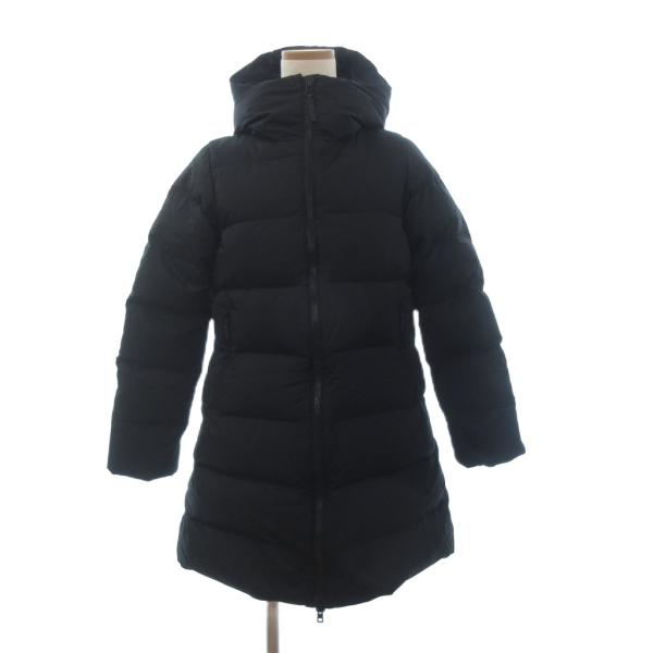 【中古】ザノースフェイス ウインドストッパーダウンシェルコート フルジップ ミドル丈 フーディ NDW91864 黒 S THE NORTH FACE（ザ ノースフェイス） ウインドストッパーダウンシェル