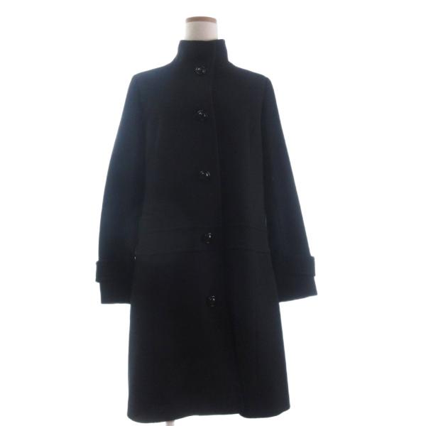【中古】レリアン Leilian 美品 カシミヤ コート ロング丈 長袖 総裏 ハイネック 黒 ブラック 11 レディース レリアン Leilian 美品 カシミヤ コート ロング丈 長袖 総裏