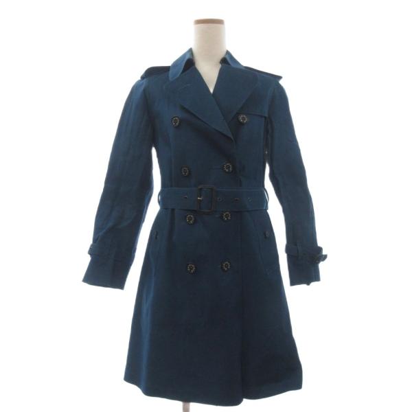 マッキントッシュ MACKINTOSH ステンカラーコート ロング丈 長袖 ダブル コットン HQ/ID/IJ 青 ブルー 34 レディース