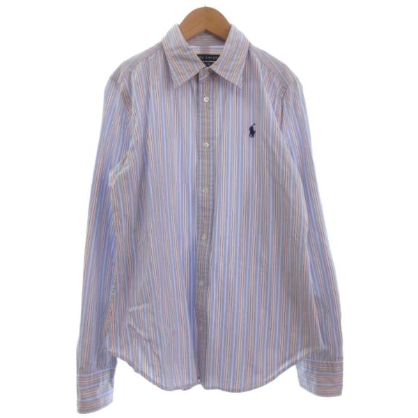 ラルフローレン RALPH LAUREN シャツ 長袖 ストライプ ピンク 10 キッズ【ブランド】ラルフローレン RALPH LAUREN【表記サイズ】10【実寸サイズ】肩幅：37.5cm　身幅：49cm　着丈：68cm　袖丈：50cm　...