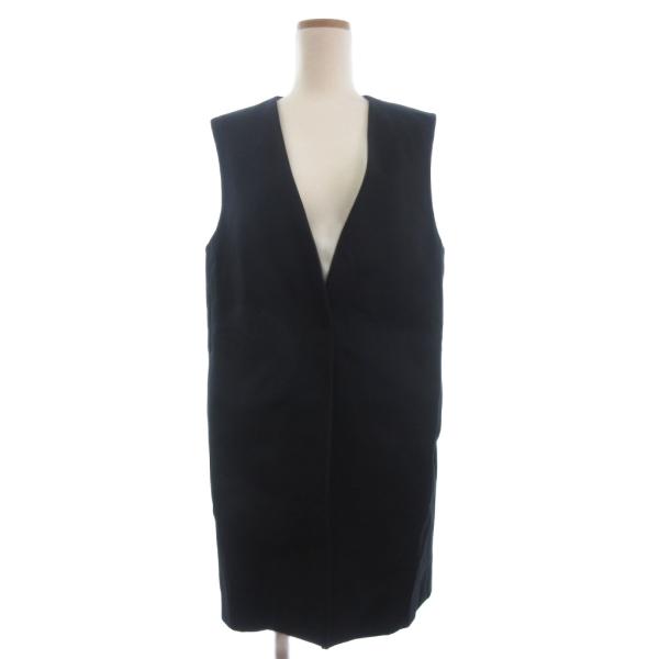 プラステ PLST ロングベスト 無地 黒 ブラック M レディース