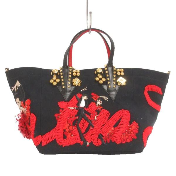 クリスチャンルブタンかごバッグ ブラック/レッド Christian Louboutin（クリスチャンルブタン） フラメンカバ
