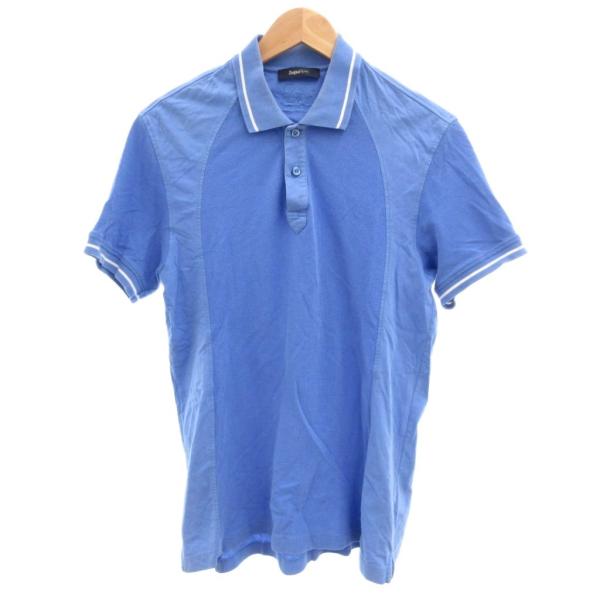 美品 ゼニアスポーツ ポロシャツ Ｌサイズ ゼニア スポーツ Zegna Sport ポロシャツ 青 ブルー 半袖 ライン /NL