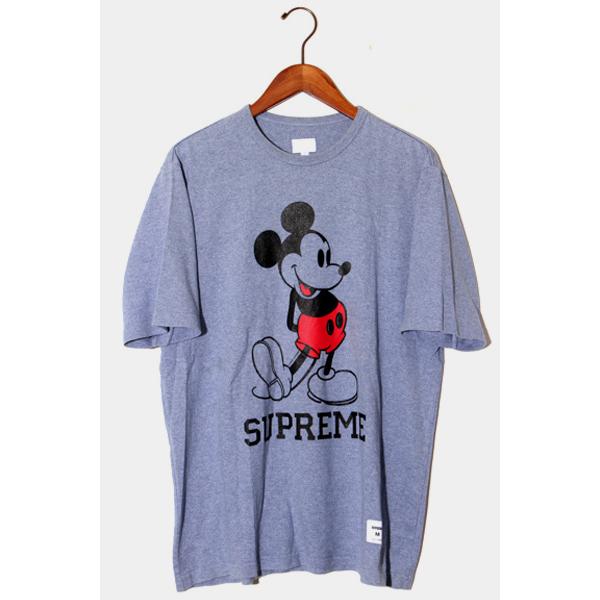 2009AW SUPREME × DISNEY シュプリーム ディズニー Mickey Mouse Tee ミッキーマウス 半袖Tシャツ M BLUE  青 杢ブルー /● メンズ
