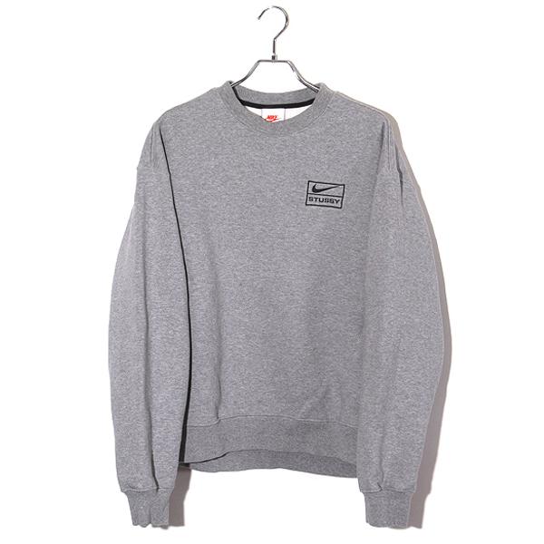（美品）Stussy ステューシー グレー クルーネック スウェット トレーナー STUSSY ステューシー プリント ロゴスウェット トレーナー L