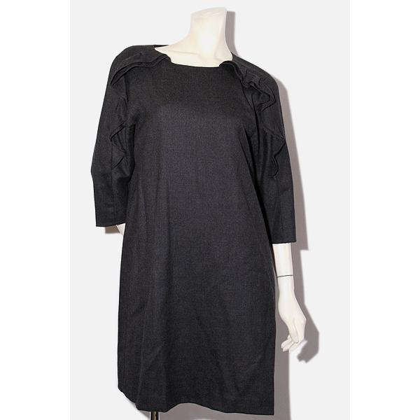 MUVEIL WORK ミュベールワーク フリル 七分袖 ウール ワンピース 36  