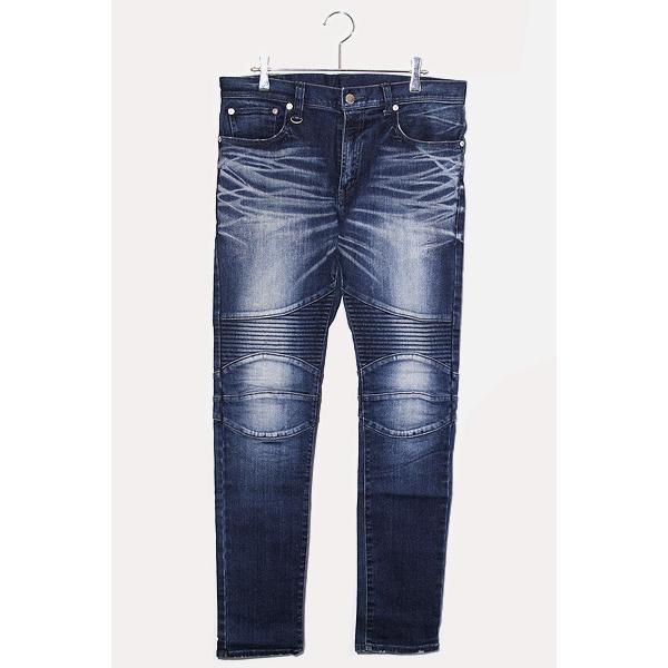 SOPHNET. ソフネット DAMAGED STRETCH DENIM SKINNY BIKER PANT 