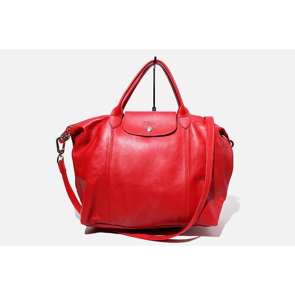 新品 未使用LONGCHAMP プリアージュ　M キュイール 　レザー LONGCHAMP プリアージュM キュイール レザー 赤